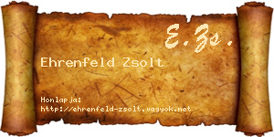 Ehrenfeld Zsolt névjegykártya